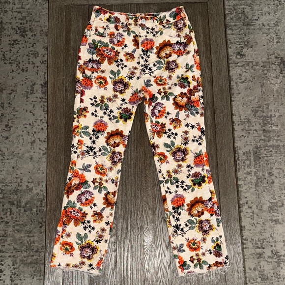 Pilcro Anthropologie Floral Print High Rise Cigarette Jeans - Picture 1 of 9